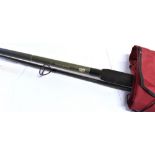 AN 'ABU GARCIA AGENDA' BEACHCASTER 12ft two section rod with red cloth slip