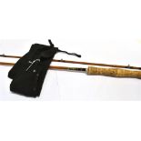 A 'CHUBBS' 9FT SPLIT CANE TWO PIECE FLY ROD With black cloth slip