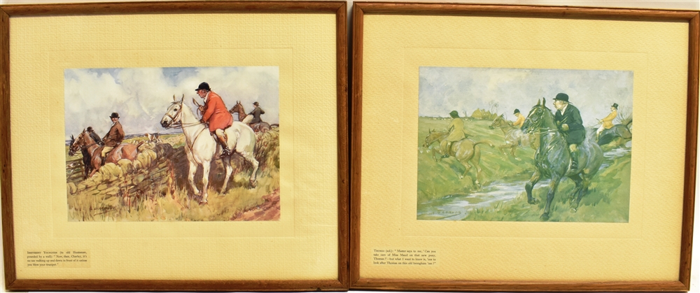 AFTER G.D ARMOUR Five humorous colour hunting and racing prints with captions (5) 4 measure 18cm X