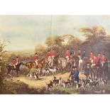 AFTER C. AGAR & J. MADEN 'The Bury Hunt' colour print in an ornate gilt and black frame, 51cm x