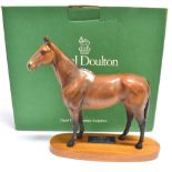 A BESWICK CONNOISSEUR MODEL 'ARKLE' CHAMPION STEEPLECHASER on an oval wooden plinth base, height