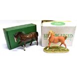 A BESWICK FIGURE OF A BAY HORSE height 15cm, and a Naturecraft figure of an Arab horse, height 15cm,