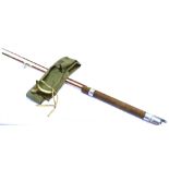 A SPLIT CANE FISHING ROD 'Lea II', 6 ft 6, with green cloth slip