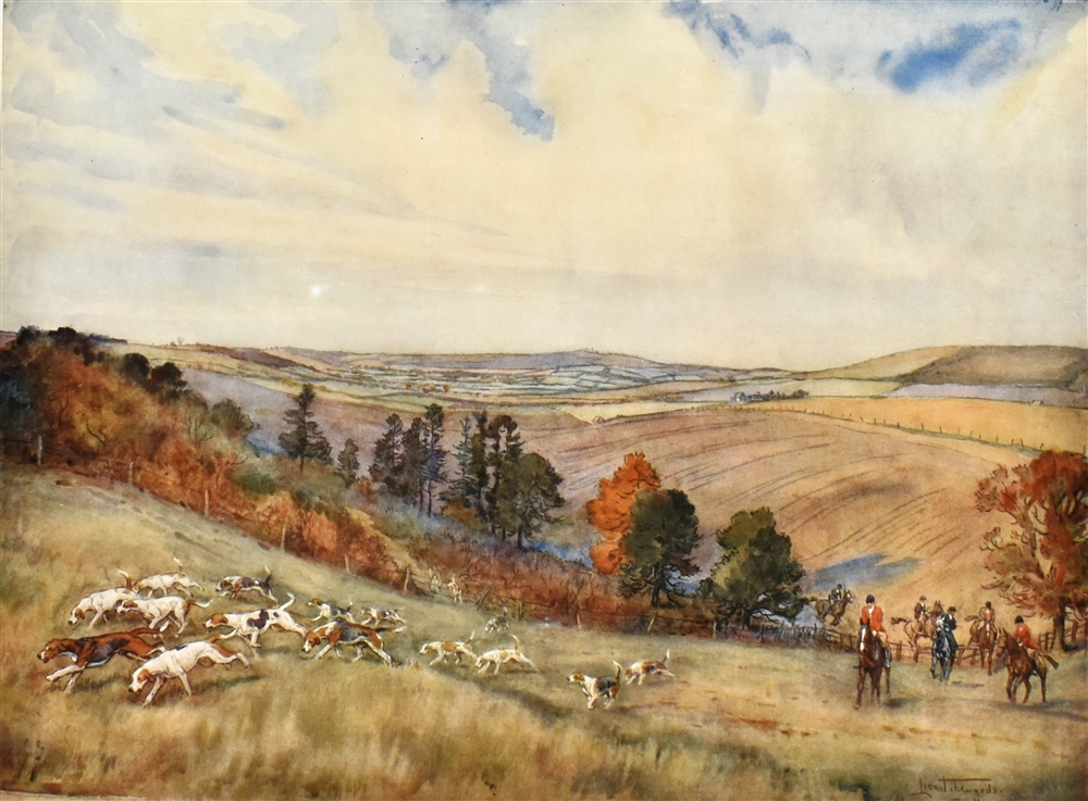 AFTER LIONEL EDWARDS - "The Hambledon, 1947', colour print