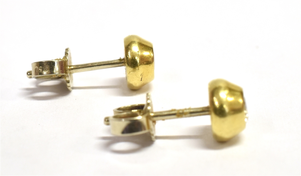 DIAMOND & 18CT GOLD STUD EARRINGS 5.7mm diameter raised gold studs with invisibly set diamonds, - Image 2 of 2