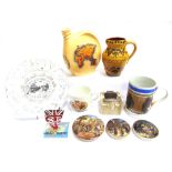 ASSORTED COLLECTABLES comprising a mochaware pint mug, 12.5cm high; a Royal Staffordshire Pottery