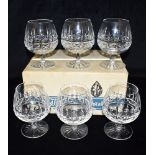 A SET OF SIX WATERFORD CRYSTAL 'ALANA' PATTERN BRANDY BALLOONS 13cm high, boxed Condition Report :