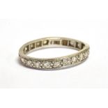 DIAMOND & GOLD FULL SET ETERNITY RING 21 x 2.0mm modern brilliant cut diamonds, (one is estate