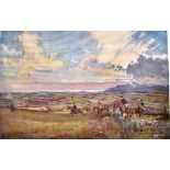 LIONEL EDWARDS (1878-1966) 'County Down O.H., 1936', hunting scene, colour print, signed in