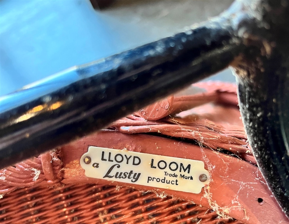 A PINK LLOYD LOOM SATELLITE CHAIR on steel supports, 'LLOYD LOOM A LUSTY PRODUCT' label to underside - Image 4 of 4