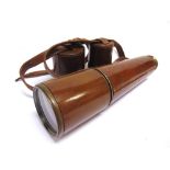 A FOUR-DRAW TELESCOPE, BROADHURST CLARKSON & CO., LONDON the brass tube engraved 'BROADHURST