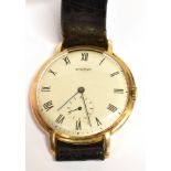 ETERNA GENTS GOLD WATCH WITH SUB DIAL 18ct gold round case, 36.5mm (including crown), stamped 18K