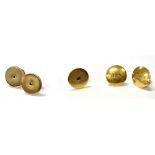 18CT GOLD DRESS SHIRT STUDS 10.9mm diameter stamped 18ct B.H, weight 1.6 grams. Together with