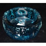 GEOFFREY BAXTER FOR WHITEFRIARS: a 9688 pattern textured range bark bowl in Kingfisher blue cased
