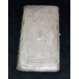 SILVER CIGARETTE CASE Measuring 15 x 8cm, monogrammed cartouche to centre with engine turned