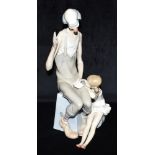 A LARGE LLADRO GROUP MODEL 4605 'MAGIC' with clown and ballerina, 42cm high Condition Report :