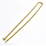 9CT GOLD CHAIN NECKLACE 45cm long, triple rope link chain, with bolt ring clasp. Stamped 9KT