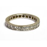 PLATINUM & DIAMOND FULLY SET ETERNITY Continuously set platinum ring, 2.6mm wide, grain set with