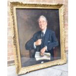 SIR OSWALD HORNBY JOSEPH BIRLEY MC RA ROI (1880-1952) Half length portrait of a seated gentleman Oil