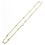 9CT GOLD FANCY LINK CHAIN 80cm long, fetter and spiral engraved ovoid link chain, with bolt ring