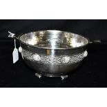 HAMILTON & INCHES SILVER PLATED BOWL Decorated with embossed Celtic bands alternating with raised