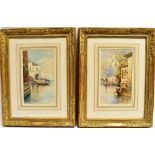 MICHEL MARTINO (Italian 1889-1969) Pair of Venetian scenes Watercolours Signed lower left, lower