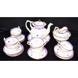 A VICTORIAN LUSTRE DECORATED PART TEASET comprising teapot, milk jug, slop bowl, pair of sandwich