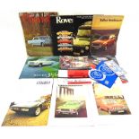 AUTOMOBILIA - ASSORTED BROCHURES comprising those for Chevrolet, 1964; Mercury, circa 1970; Rover,