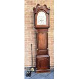 A 19TH CENTURY 8-DAY LONGCASE CLOCK the enamel dial with subsidiary seconds dial and date