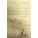 [DOCUMENTS]. ANGLO-ZULU WAR, SOUTH AFRICA A manuscript illustrated letter, dated 'H.M.S. Active