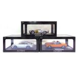 THREE 1/18 SCALE AUTO ART DIECAST MODEL CARS comprising a No.78052, 1973 Porsche 911 Carrera RS 2.7,