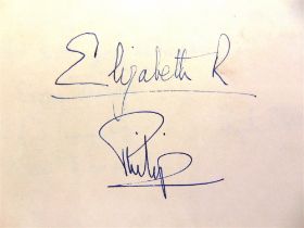 AUTOGRAPHS - QUEEN ELIZABETH II (1926-2022) & PRINCE PHILIP, DUKE OF EDINBURGH (1921-2021) A Borough