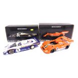 TWO 1/18 SCALE MINICHAMPS DIECAST MODEL RACING CARS comprising a No.100 736107, Porsche 917/20 -