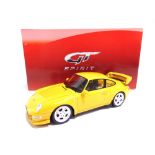 A 1/18 SCALE GT SPIRIT NO.GT005ZM, 1995 PORSCHE 911 (993) CARRERA RS CLUB SPORT yellow, mint or near