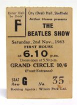 EPHEMERA - POP MEMORABILIA, THE BEATLES A concert ticket stub, for a performance of The Beatles Show