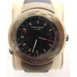 A PORSCHE DESIGN WRISTWATCH, BY I.W.C. serial number 2543768, the black face with an Arabic