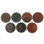 GREAT BRITAIN - SEVEN ASSORTED TOKENS comprising an Anglesey Mines halfpenny, 1791; Associated Irish