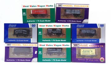 [OO GAUGE]. EIGHT WEST WALES WAGON WORKS LIMITED EDITION WAGONS BY DAPOL comprising a seven-plank