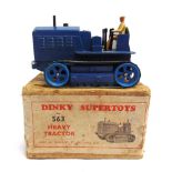 A DINKY NO.563, HEAVY TRACTOR blue with mid blue wheels, very good condition, boxed (box rubbed