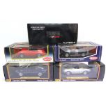 FIVE 1/18 SCALE DIECAST MODEL CARS comprising an Auto Art No.87073, Porsche 908/02, Holtville