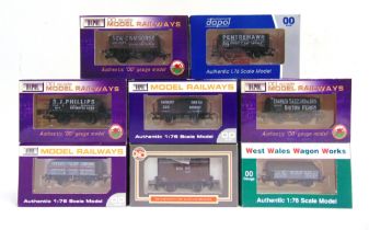 [OO GAUGE]. EIGHT WEST WALES WAGON WORKS LIMITED EDITION WAGONS BY DAPOL comprising a seven-plank