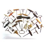 APPROXIMATELY TWENTY-EIGHT ASSORTED STRAIGHT-PULL CORKSCREWS together with a small quantity of other