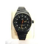 A PORSCHE DESIGN LADY'S AUTOMATIC WRISTWATCH serial number 66777, the black face with luminous baton