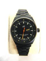 A PORSCHE DESIGN LADY'S AUTOMATIC WRISTWATCH serial number 66777, the black face with luminous baton