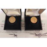 UNITED STATES OF AMERICA - TWO BICENTENNIAL GOLD PIECES, 1976 each in case of issue (each .500
