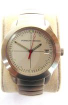 A PORSCHE DESIGN GENTLEMAN'S WRISTWATCH, BY ETERNA serial number 123771, the silver face with