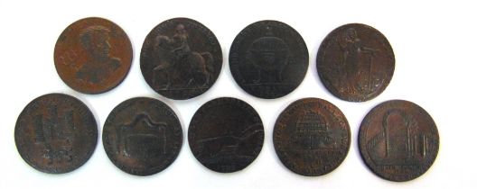 GREAT BRITAIN - NINE ASSORTED TOKENS comprising a Wainfleet halfpenny, 1793; Norfolk & Norwich