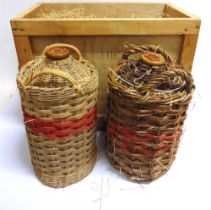 RUM - ORIGINAL ROYAL NAVY RUM, FINAL PARCEL, 1970 two flagons in baskets, each with dated '