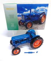A 1/16 SCALE UNIVERSAL HOBBIES FORDSON POWER MAJOR blue and orange, near mint (exhaust pipe