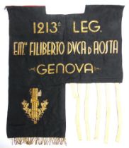 AN ITALIAN FASCIST PARTY BANNER, GENOA circa 1930s-40s, woven in gold bullion thread '1213A LEG. /